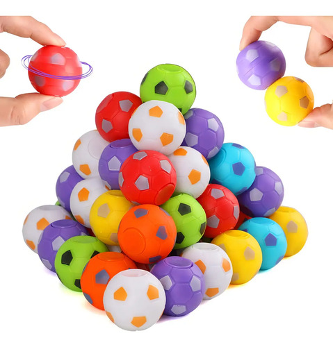 Pack 20 Spinner De Pelotas De Fútbol Sorpresa De Cumpleaños Color Variado Variado