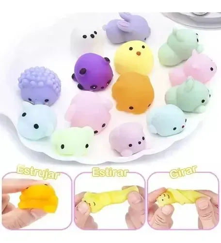Pack Balde 64 Unidades Squishys Antiestrés Juguete Surtidos Multicolor (surtidos) 15