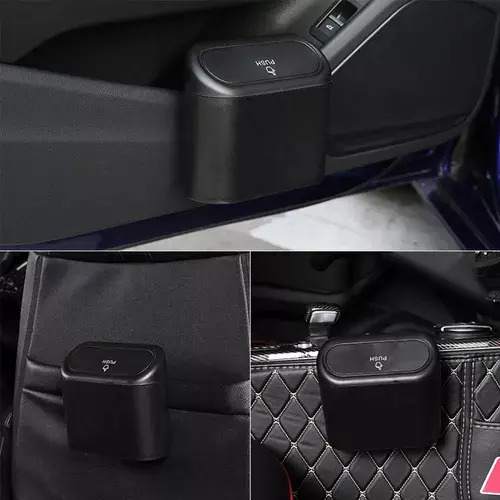 Basurero Para Auto Portatil Universal 1 Litro Negro 20