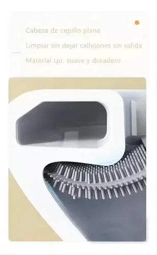 Escobilla De Baño Cepillo Punta Flexible Silicona Gris 17