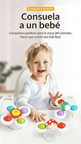Juguetes Sensorial Giratorios Spinner Con Ventosa Para Bebé 12