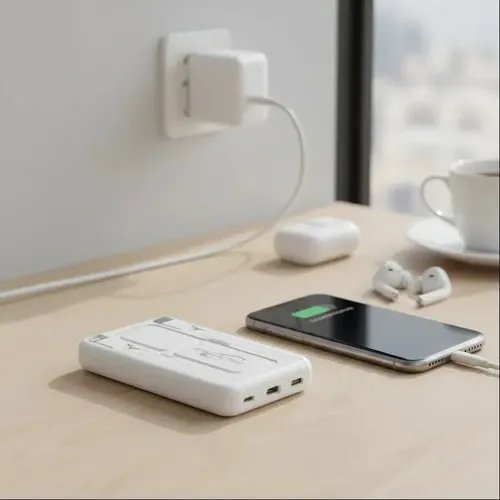 Powebank Ym-903 Compatible Con iPhone Con 10.000 Mah Blanco Blanco 9