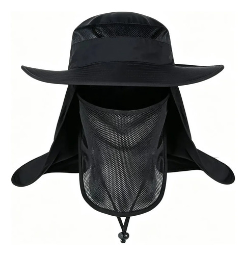 Sombrero Gorro 3 En 1 Para Sol Guarda Polvo Trekking Pesca Negro El Código Medio Se Puede Ajustar 13