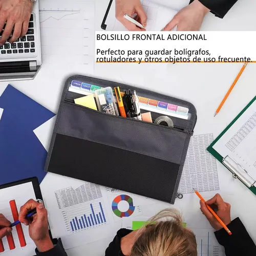 13 Carpetas De Administrador De Archivos Tipo Cremallera Negro 19