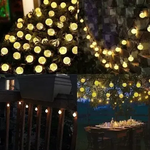 Luces De Cadena Solares 13m 80 Led Césped, Jardín Boda 12