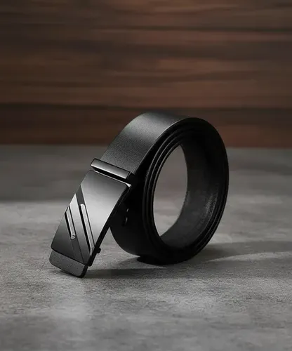 Cinturón Hombre Cuero De Vacuno Con Hebilla Automática 130cm Negro 130