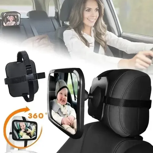 Espejo Retrovisor De Auto Para Seguridad De Niños Negro 18