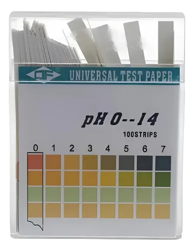Papel Medicion Ph Profesional 100 Tiras 0-14 Calidad Stgo. Blanco