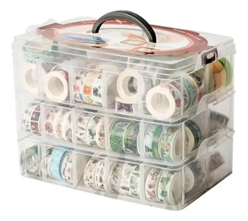 Caja Organizadora Plástica Multipropósito Con Compartimentos Transparente
