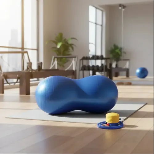 Pelota De Pilates Inaltum Balón Mani Azul Ejercicio Y Yoga 6