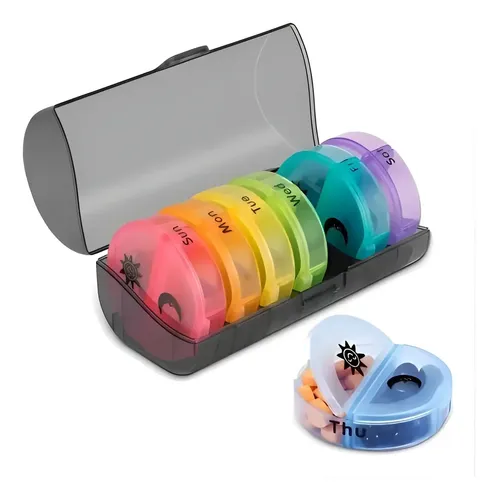 Pastillero Semanal Organizador Portátil 2 Tomas 7 Dias Color 15