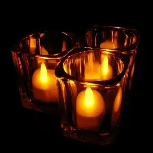 Pack 24 Velas A Pila De Led Con Efecto Llama Dorado Vela 4