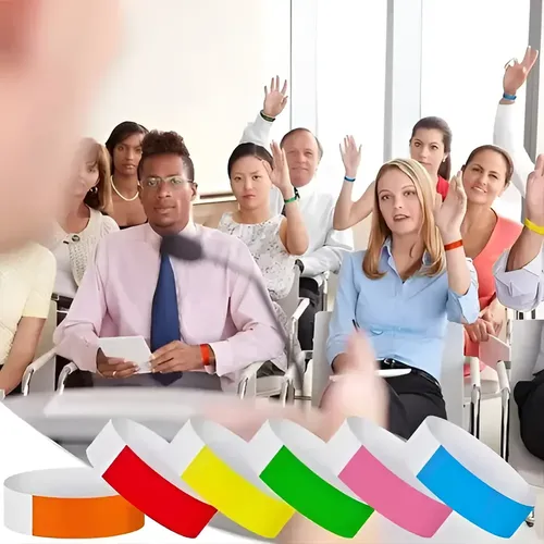 600 Un Pulseras Tyvek De Papel 6 Colores De Eventos Fiestas Multicolor 3