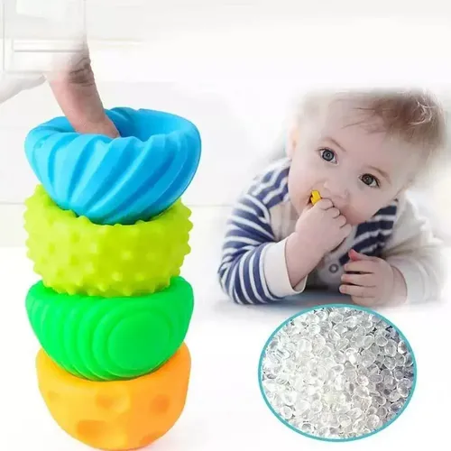 Soft Balls 6 Pelotas Sensoriales Texturizadas Para Bebes 5