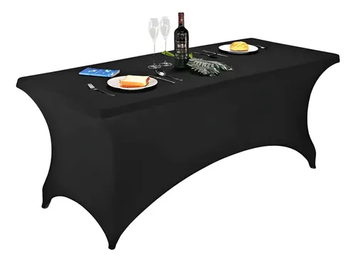 Funda Mantel Spandex Hota Negro 180x75cm Rectangular Hipoalergénico Liso 18