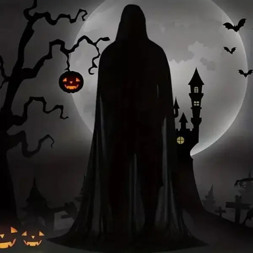 Capa Con Capucha Halloween Disfraz Noche De Brujas Unisex Negro 2