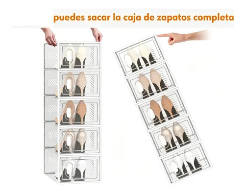 Caja Organizadora De Zapatos Set X6 Unidade Apilables Firmes Blanco 19