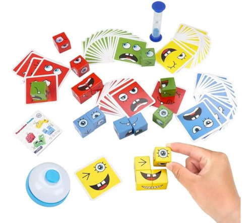 Juego De Puzzle Cubos Didáctico Expresiones Y Emociones 3