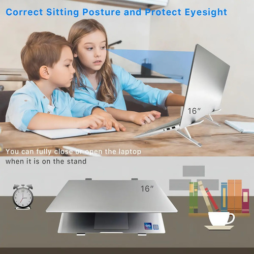 Soporte Portatil Notebook Aluminio Plegable De 7 Niveles Blanco 18