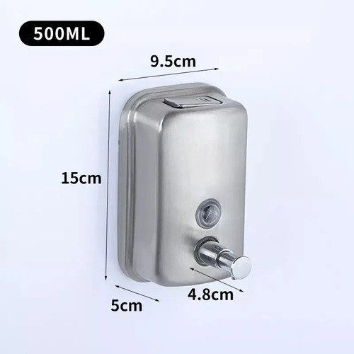 Dispensador De Jabón Acero Inoxidable 304 500 Ml Color Plateado 13