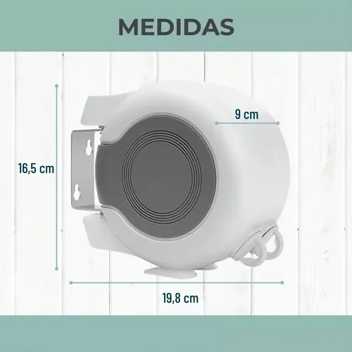 Tendedero Retractil Colgador Ropa Pared Doble Linea Color Blanco 5