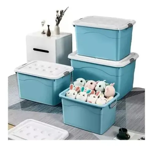 Caja Organizadora 60 Litros Con Ruedas Color Gris Falatale 8