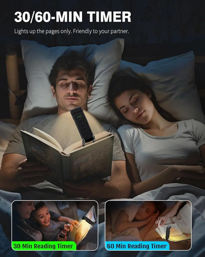 Luz De Lectura Para Leer Luz Para Leer Libros Recargable Negro 7
