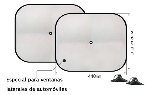 Set 2 Sombrillas Ventana Lateral Negro S 44x36 13