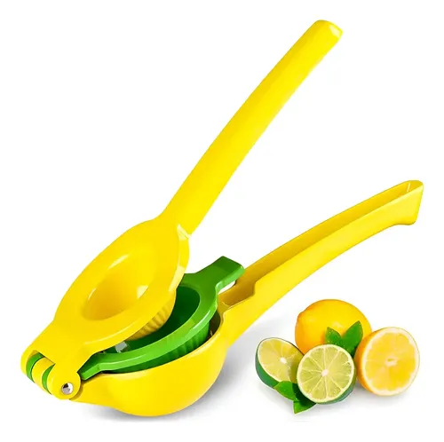 Exprimidor Manual Doble Mango Acero 2-en-1 Cocina Amarillo