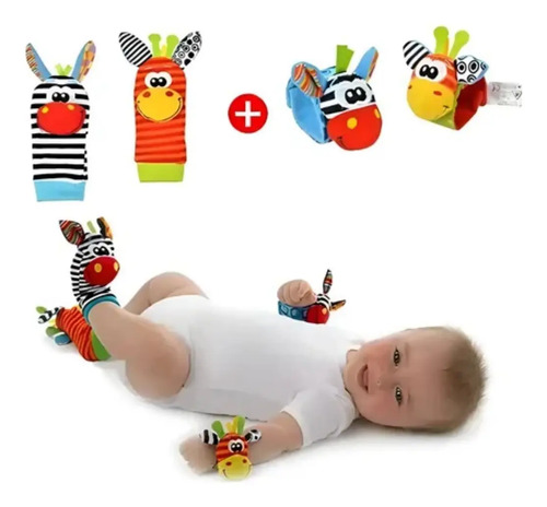 Pack De Calcetines Y Muñequeras Estimulantes Y Sonajeros Multicolores Calcetin 3