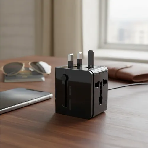 Adaptador Enchufe Universal Negro Tecnolab Tl354 Con Usb Viajes Brasil 5