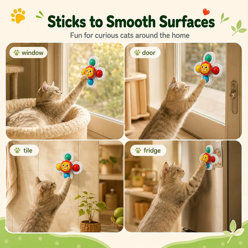 Juguetes Sensorial Giratorios Spinner Con Ventosa Para Bebé 20
