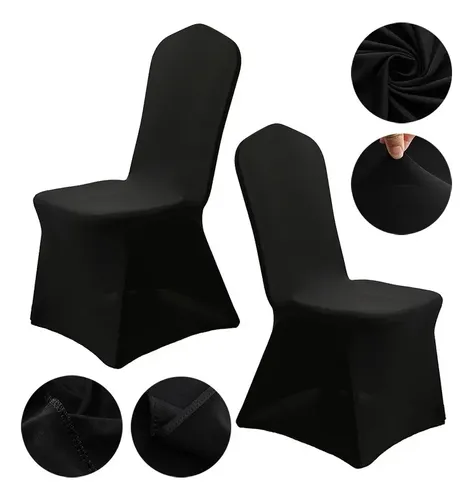 10 Unidades !! Funda Sillas Spandex Para Evento Color Blanco Diseño De La Tela Poliéster 12