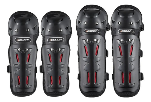 Protecciones Rodilleras Y Coderas Mottoracing Moto / Bici Negro