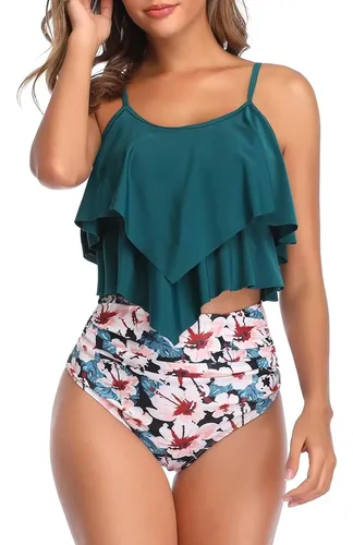 Bikini Alto En Punta Damasco Moda Sexy Traje De Baño 14