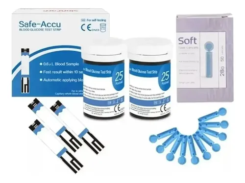 50 Tiras Reactivas Glucosa Glicemia Safe Accu Envio Gratis Blanco 10