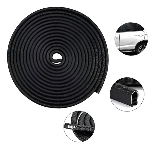 Molduras Protector De Auto Sello Presión Y Capot 10mts Negra Negro