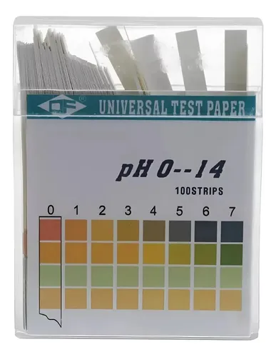 Papel Medicion Ph Profesional 100 Tiras 0-14 Calidad Stgo. Blanco 10