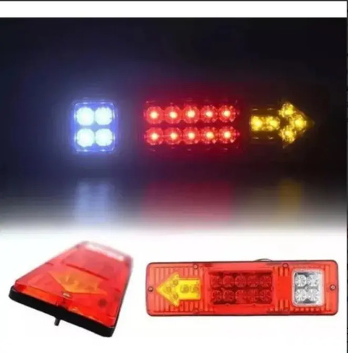 Kit Foco Led Trasero 12v Camion Tricimoto Remolque Arrastre Derecho Rojo 14