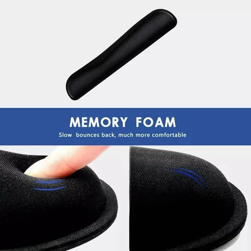 Reposamuñecas Mouse Alfombrilla Teclado Muñeca Color Negro 7