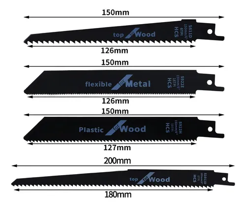 Set 4 Hojas Para Sierra Sable 9'' 225mm Madera Universal 2