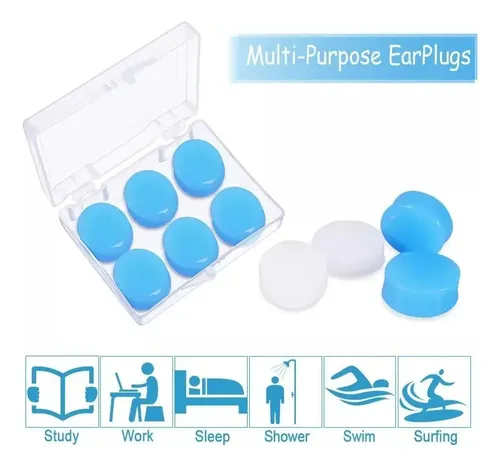 Tapones Para Los Oídos - 6 Silicona Hipoalergénica Moldeable 17