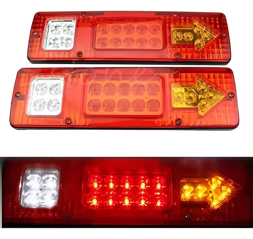 Kit Foco Led Trasero 12v Camion Tricimoto Remolque Arrastre Derecho Rojo