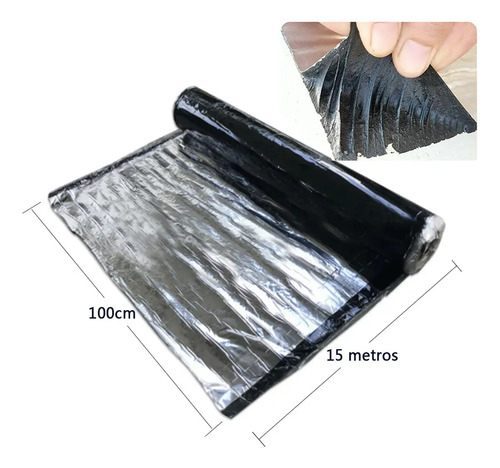 Cinta Sellador Butilo Techo Gotera Impermeable 100mm X 10m Negro Cinta Impermeable 2