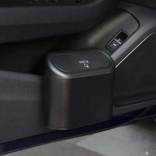 Basurero Para Auto Portatil Universal 1 Litro Negro 11