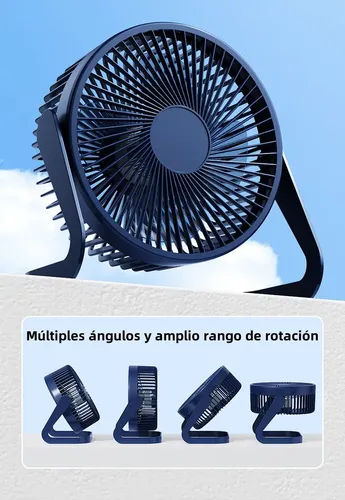 Ventilador Escritorio Usb Mini Fan Ajustable Silencioso 14 Cm Negro Plata 4 16