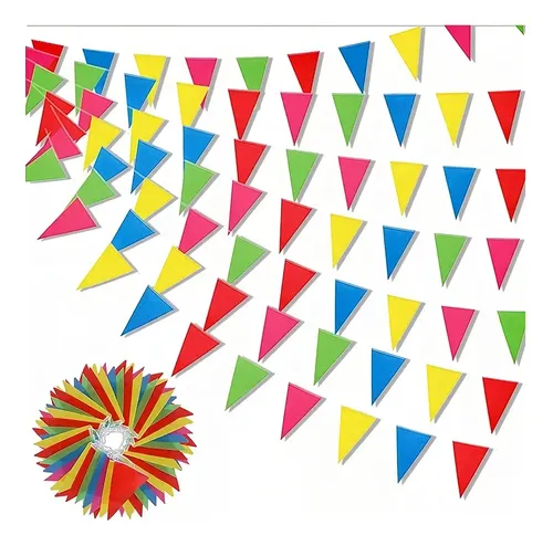 Banderines X150 Guirnaldas 80 Mt Evento/bautizo/matrimonio Multicolor 8