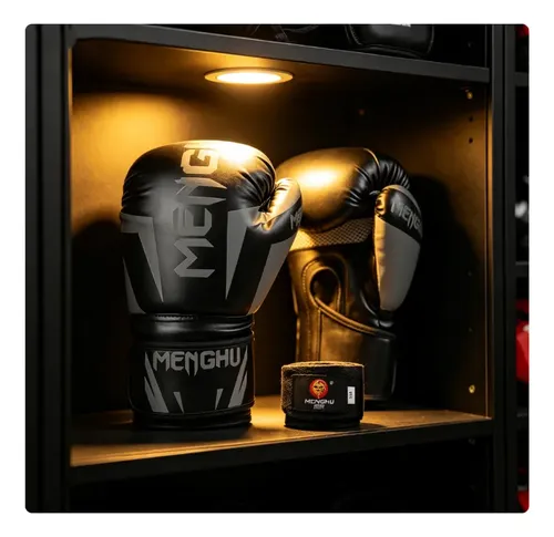 Guantes De Boxeo Profesional De Alta Calidad Con Velcro 14oz Negro 9