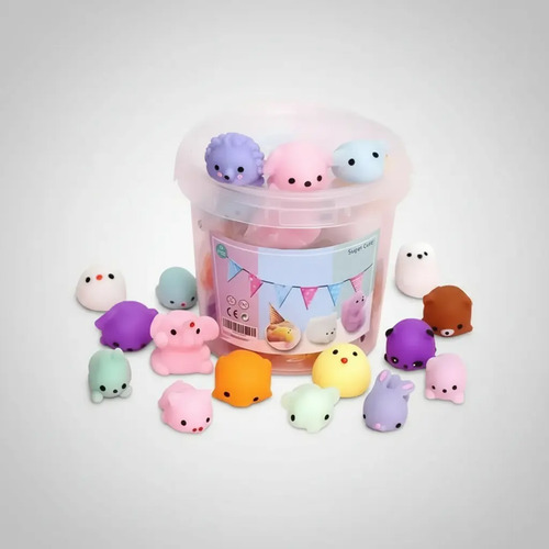Pack Balde 64 Unidades Squishys Antiestrés Juguete Surtidos Multicolor (surtidos)