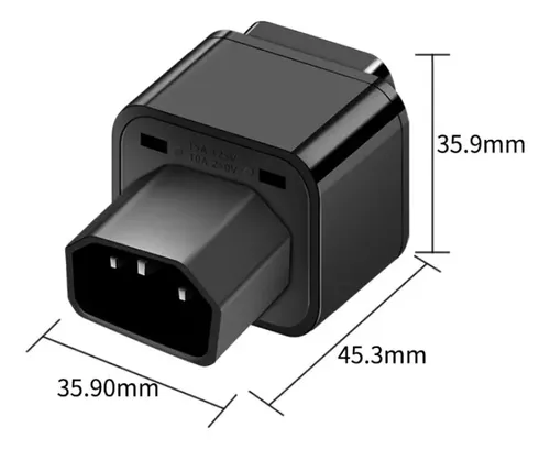 Adaptador Ups C14 A C13 Au Us Uk Eu Chile Enchufe 2pack Negro 14